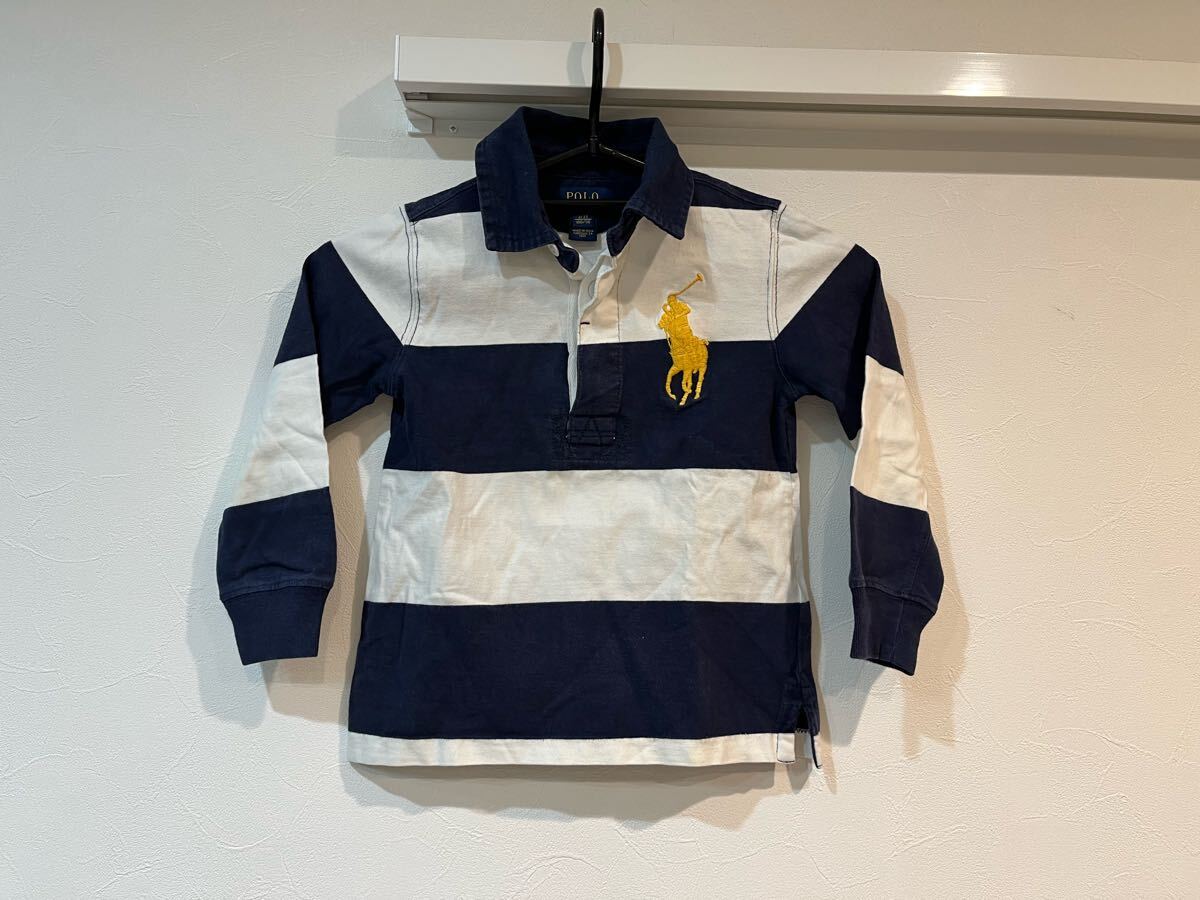 ラルフローレン 国内正規品 POLO RALPH LAUREN サイズ3/3T 100/56 ビックポニー 長袖ポロシャツ キッズ 子供服 ポロシャツ 長袖拍卖