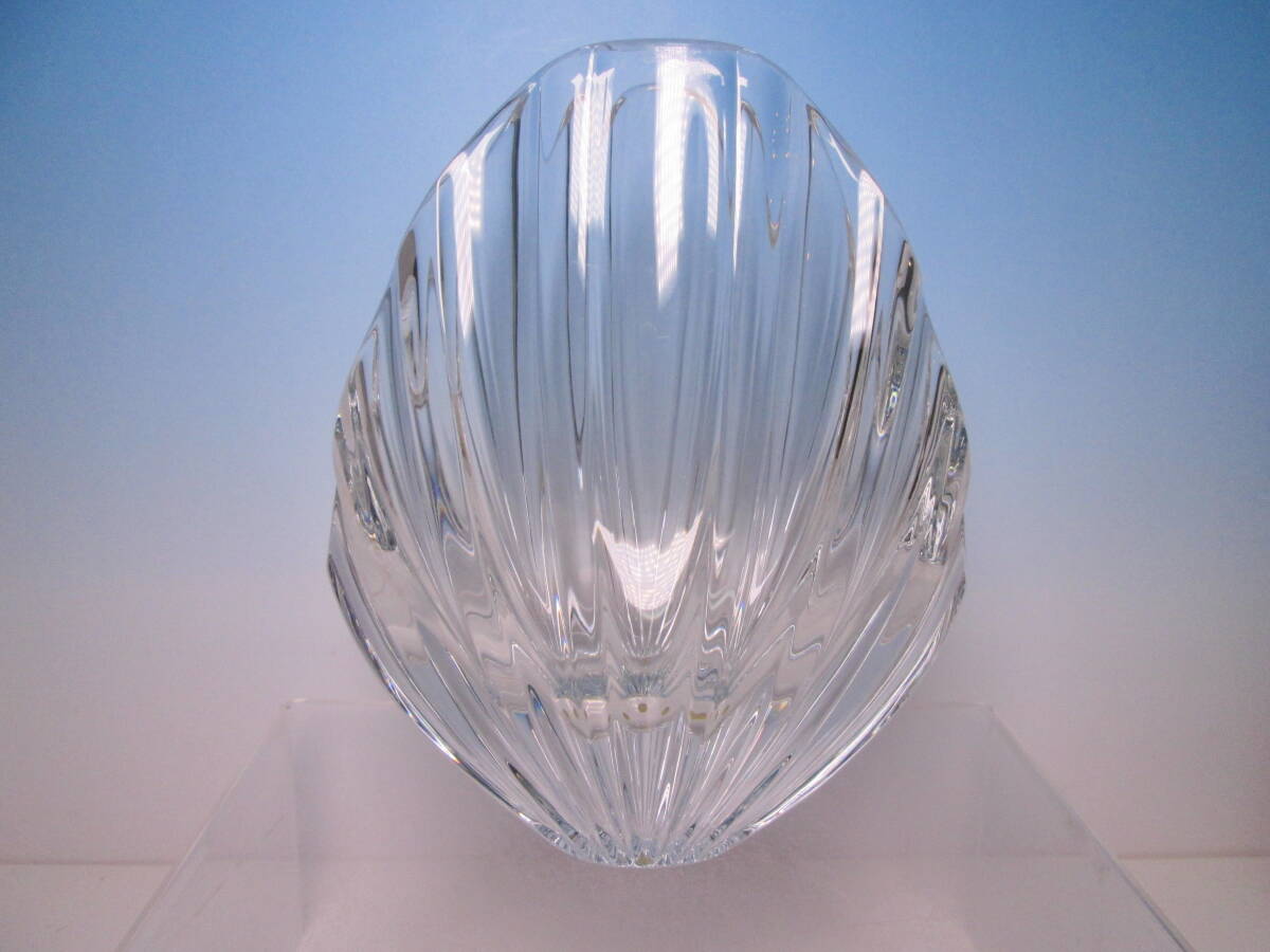 ☆Baccarat バカラ 花瓶 シェル 貝型 フラワー ベース 20.5cm ケース無し リゴット クリスタル拍卖