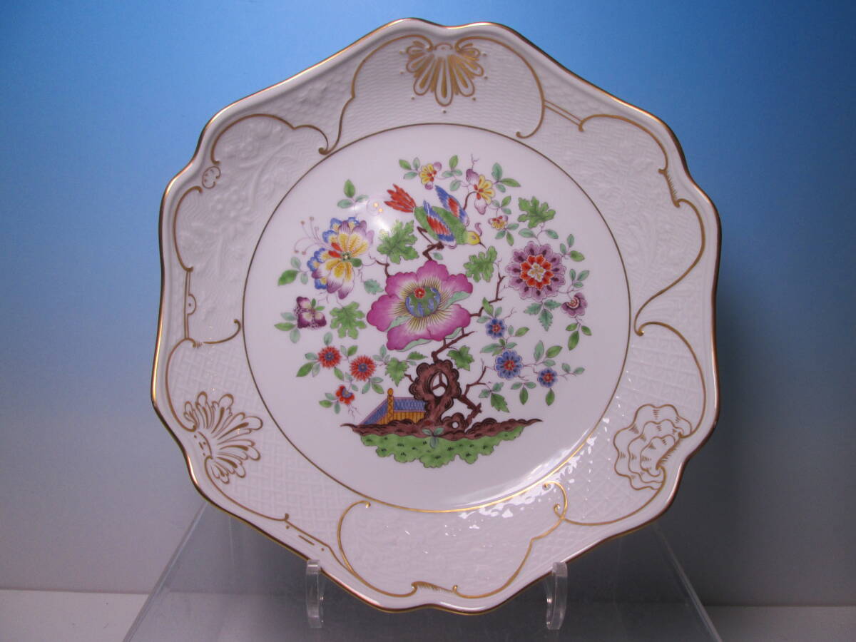 ☆Meissen マイセン シノワズリ 柿右衛門写し 25cm プレート 共ケース付 鉢 美品拍卖