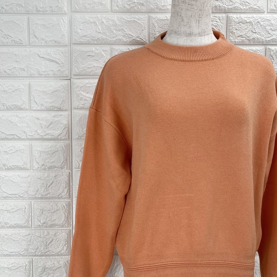 【A3330】ROPE' PICNIC ロペピクニック セーター レディース 長袖 オレンジ クルーネック カジュアル 秋冬 M~Lサイズ拍卖