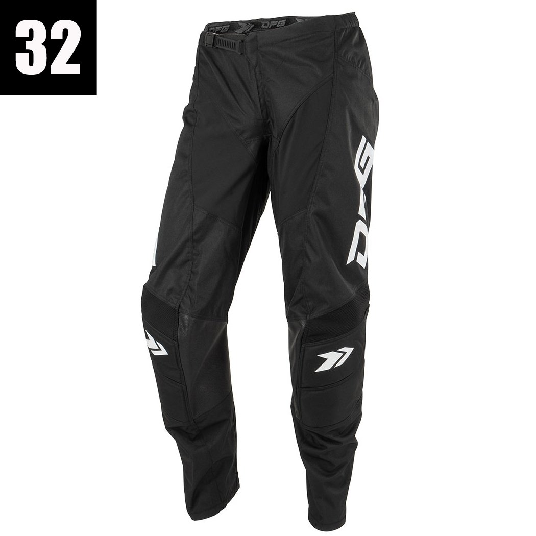 【シンプルで造りの良いMXパンツ!】DFG ’25 ソリッド ブラックホワイト /32サイズ【どんなジャージとも】拍卖