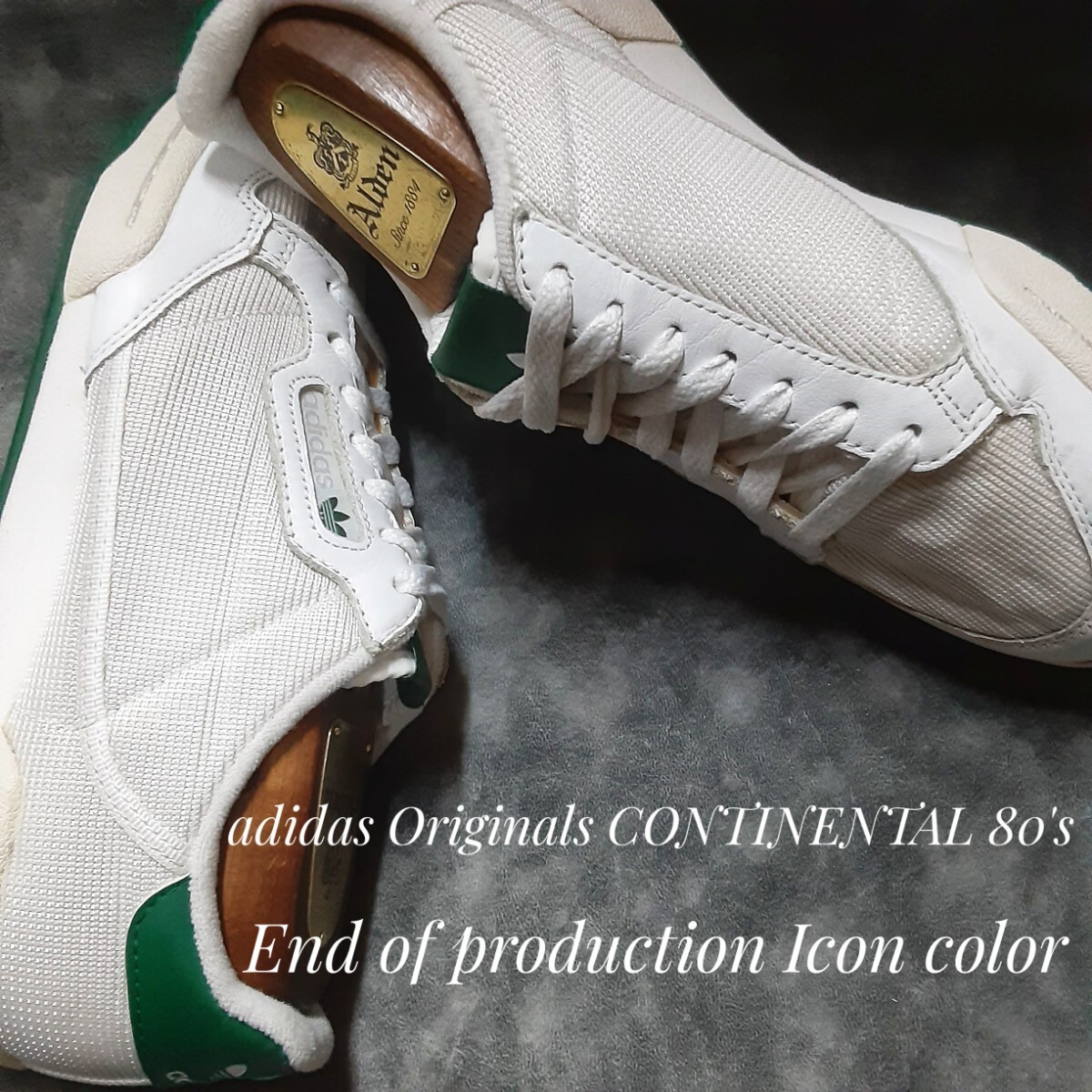 最値!生産終了!22年製!80's復刻!アイコンカラー!アディダス オリジナルス コンチネンタル 80's高級スニーカー!クラシックホワイト!白緑 26拍卖