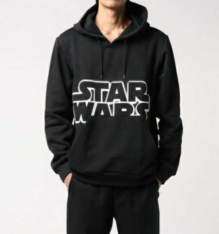 最値!新品!希少完売旧モデル!限定コラボ!アディダス×スターウォーズ高級スウェット パーカー!ブラック!黒 サイズO【LL相当】拍卖