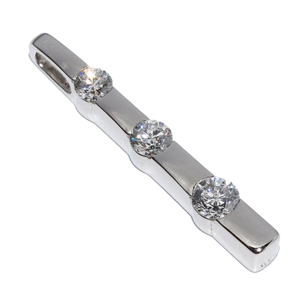 ペンダントトップ Pt900 ダイヤ0.50ct バー拍卖