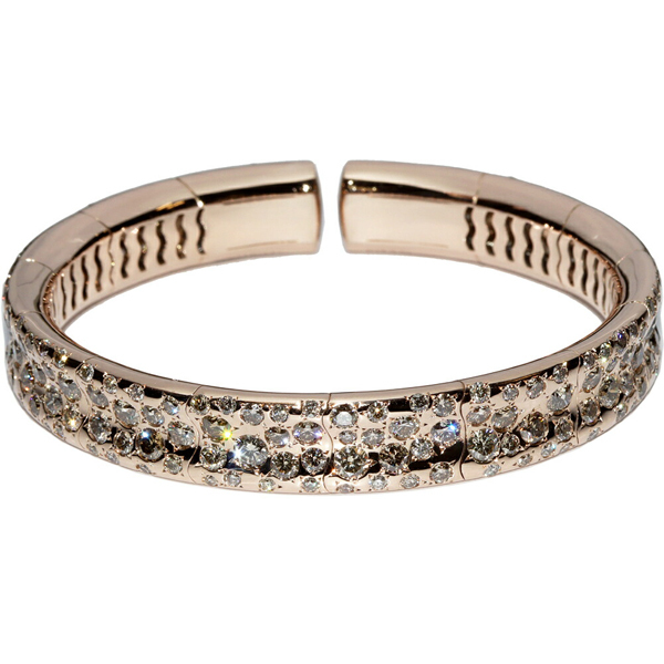 カシケイ バングル K18PG ブラウンダイヤ9.50ct メランジェ バングル BMB016P拍卖