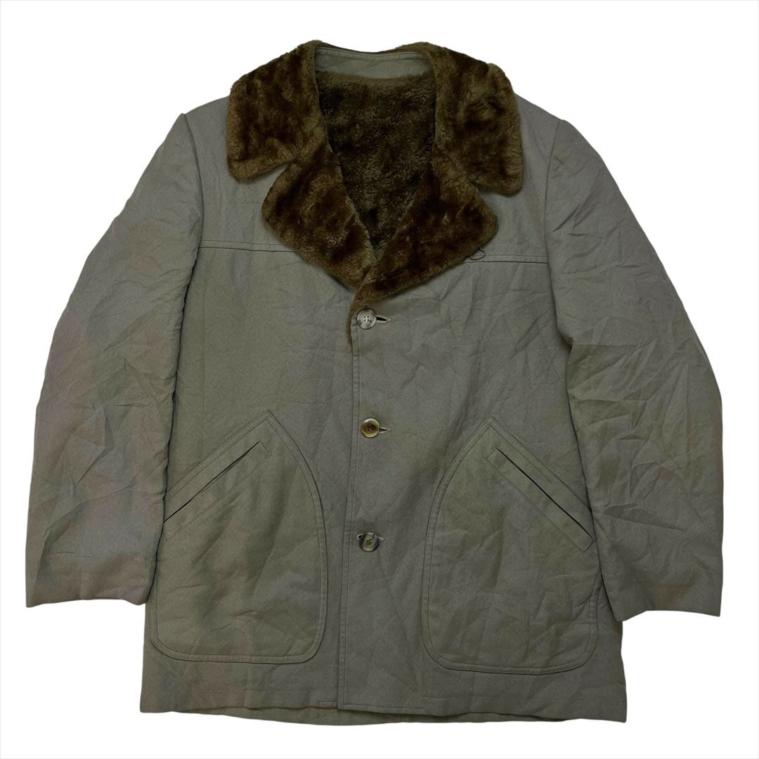 ロンドンフォグ ボアライナー チェスター ジャケット グレー LONDON FOG 古着 メンズ FREE サイズ40 タグなし ヴィンテージ ビンテージ拍卖