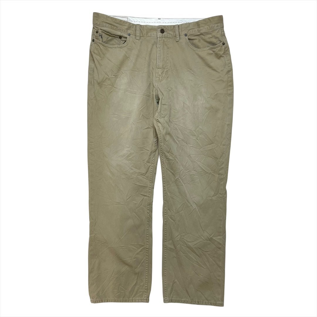 ポロ ラルフローレン コットン ツイル パンツ ボトムス ベージュ POLO Ralph Lauren 古着 メンズ W38 L30 5ポケット ヴィンテージ拍卖