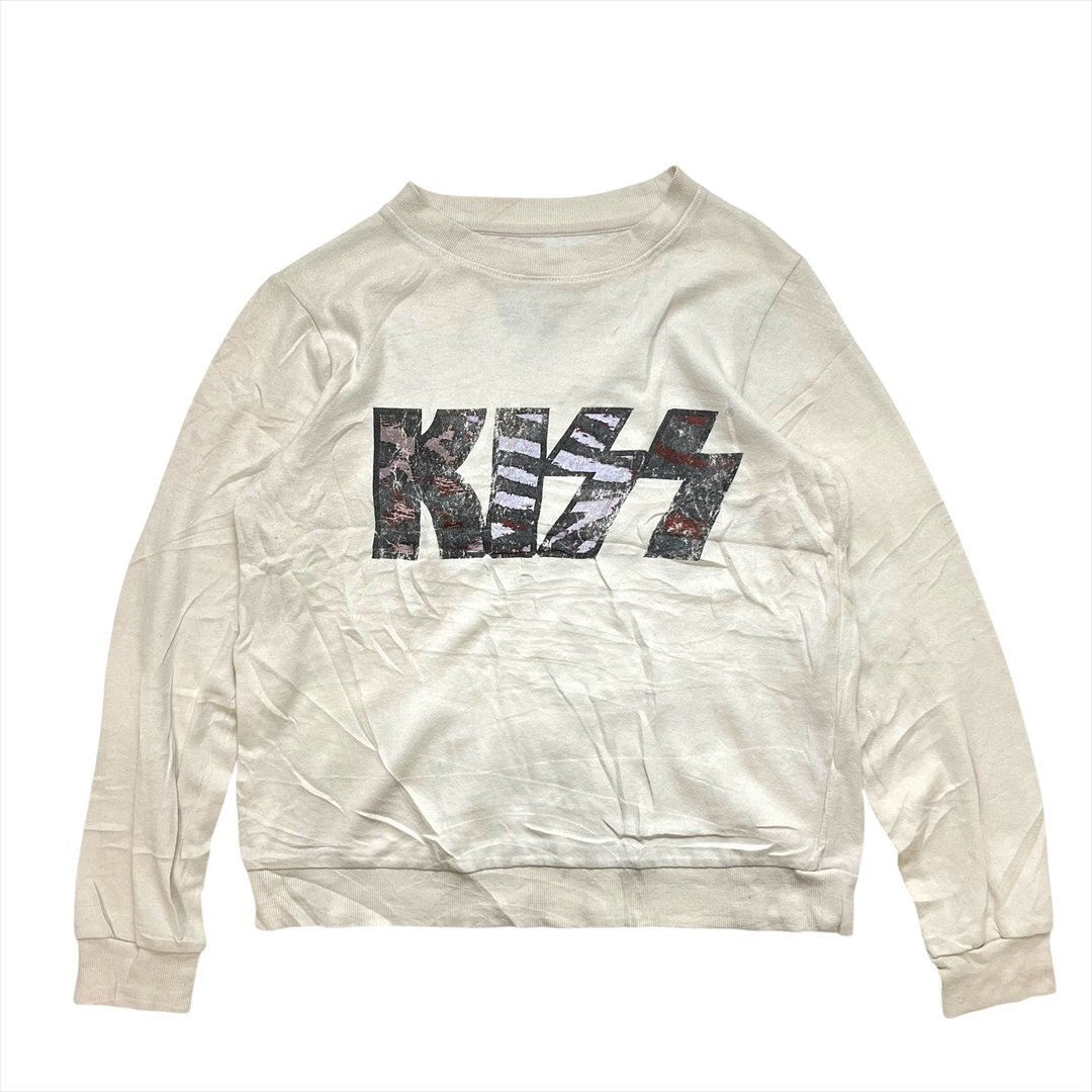 KISS キス ロック バンド Vintage スウェット シャツ トレーナー オフホワイト 古着 メンズ S エジプト製 ヴィンテージ ビンテージ拍卖