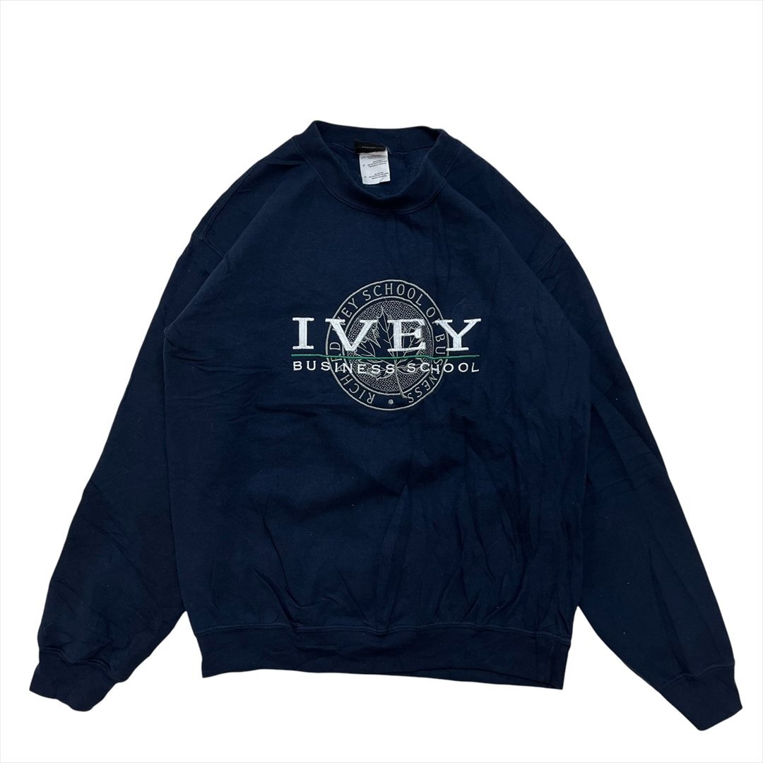 HOT LINE Ivey Business School 裏起毛 スウェット トレーナー ネイビー 古着 メンズ S スエット Vintage ヴィンテージ ビンテージ拍卖