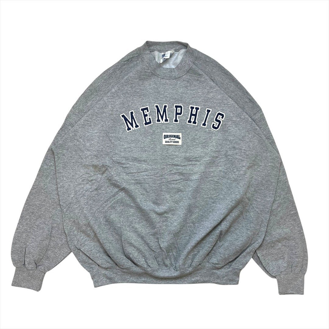 00s Vintage GILDAN ギルダン メンフィス カレッジ ロゴ スウェット トレーナー グレー 古着 メンズ XXL スエット ヴィンテージ ビンテージ拍卖