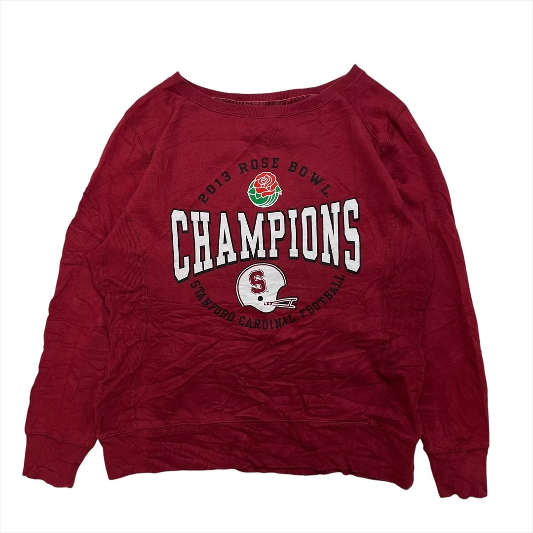 JAMSPORT 2013 ROSE BOWL CHAMPIONS リバースウィーブタイプ 裏起毛 スウェット トレーナー レッド 古着 メンズ L Vintage ヴィンテージ拍卖