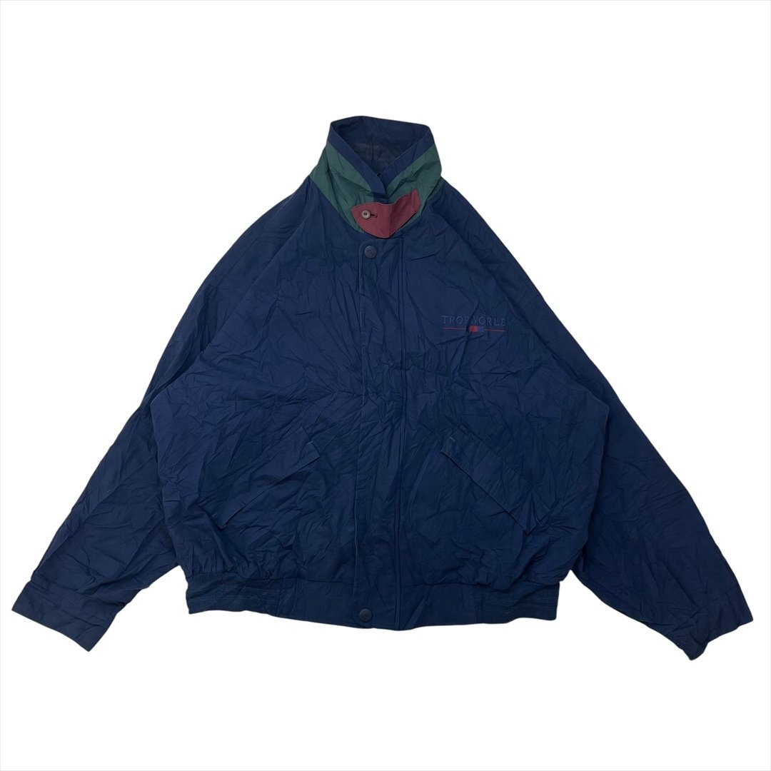 GENUS TROPWORLD フルジップ ブルゾン ネイビー 古着 メンズ XXL スイングトップ ジャケット Vintage ヴィンテージ ビンテージ拍卖