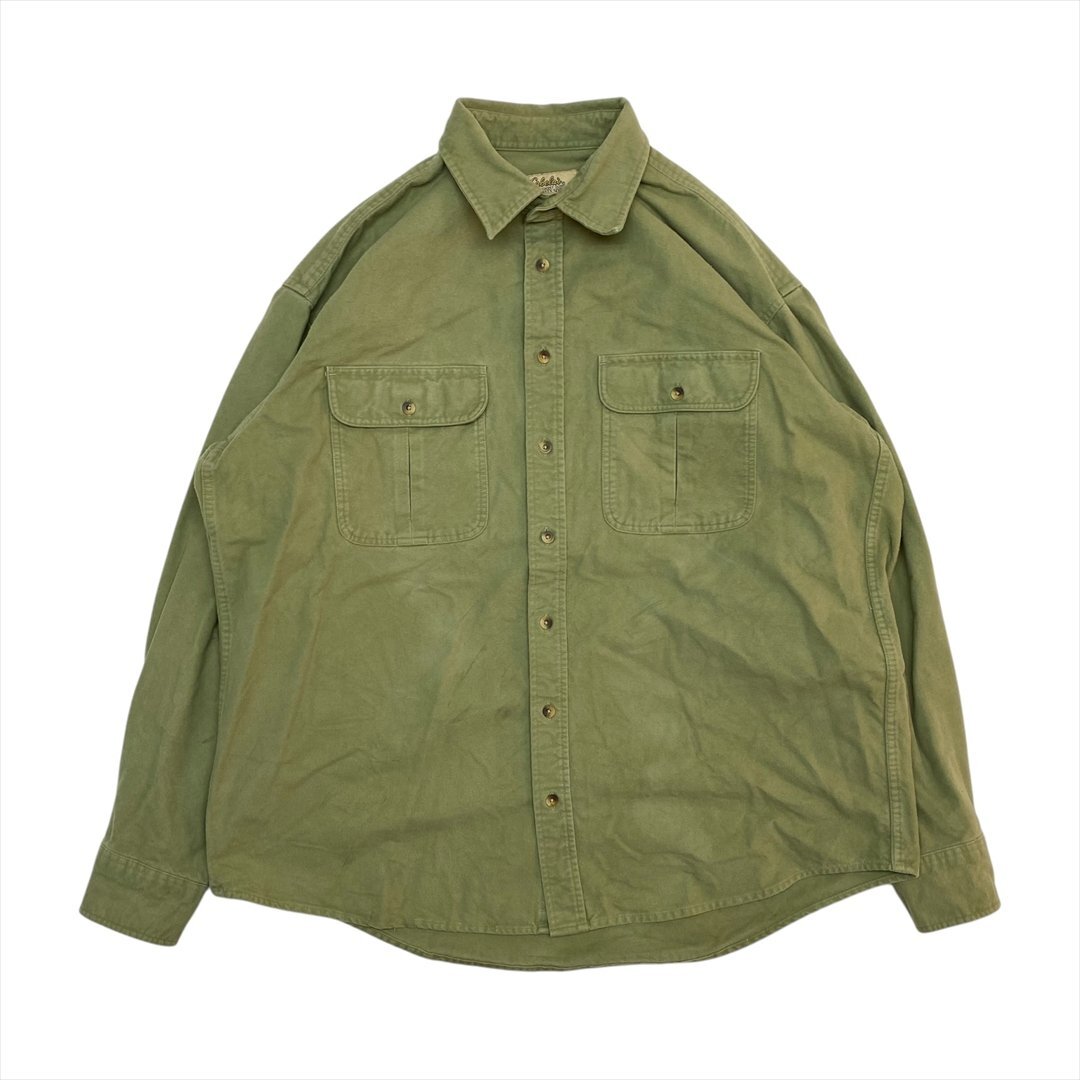 90s カベラス Cabelas シャモアクロス シャツ 長袖 カーキ 古着 メンズ XL Vintage ヴィンテージ ビンテージ拍卖