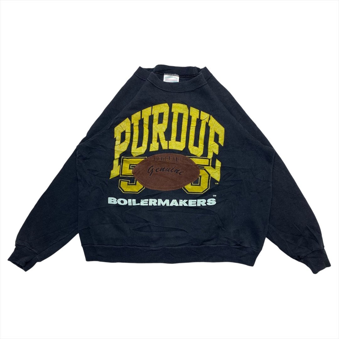 90s Vintage ALL AMERICAN PUDUE BOILER MAKERS カレッジ 裏起毛 スウェット トレーナー グレー 古着 メンズ L USA製 クリーニング済み拍卖