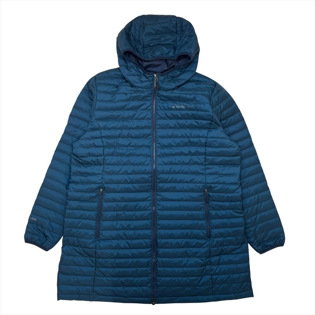 エディーバウアー ライト ダウン コート グリーン Eddie Bauer 古着 レディース XXL ウルトラ ディープターコイズ Vintage ヴィンテージ拍卖