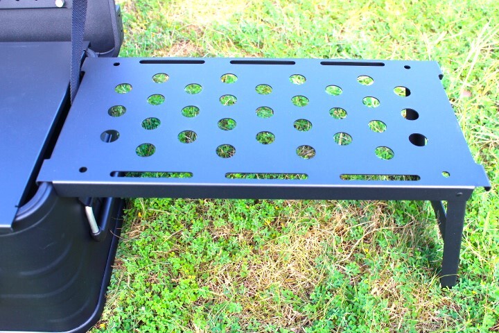 マットブラック スタッキング アルミコンテナボックス30L用 カスタムパーツ フォールディングサイドテーブル エクステンションテーブル 5拍卖