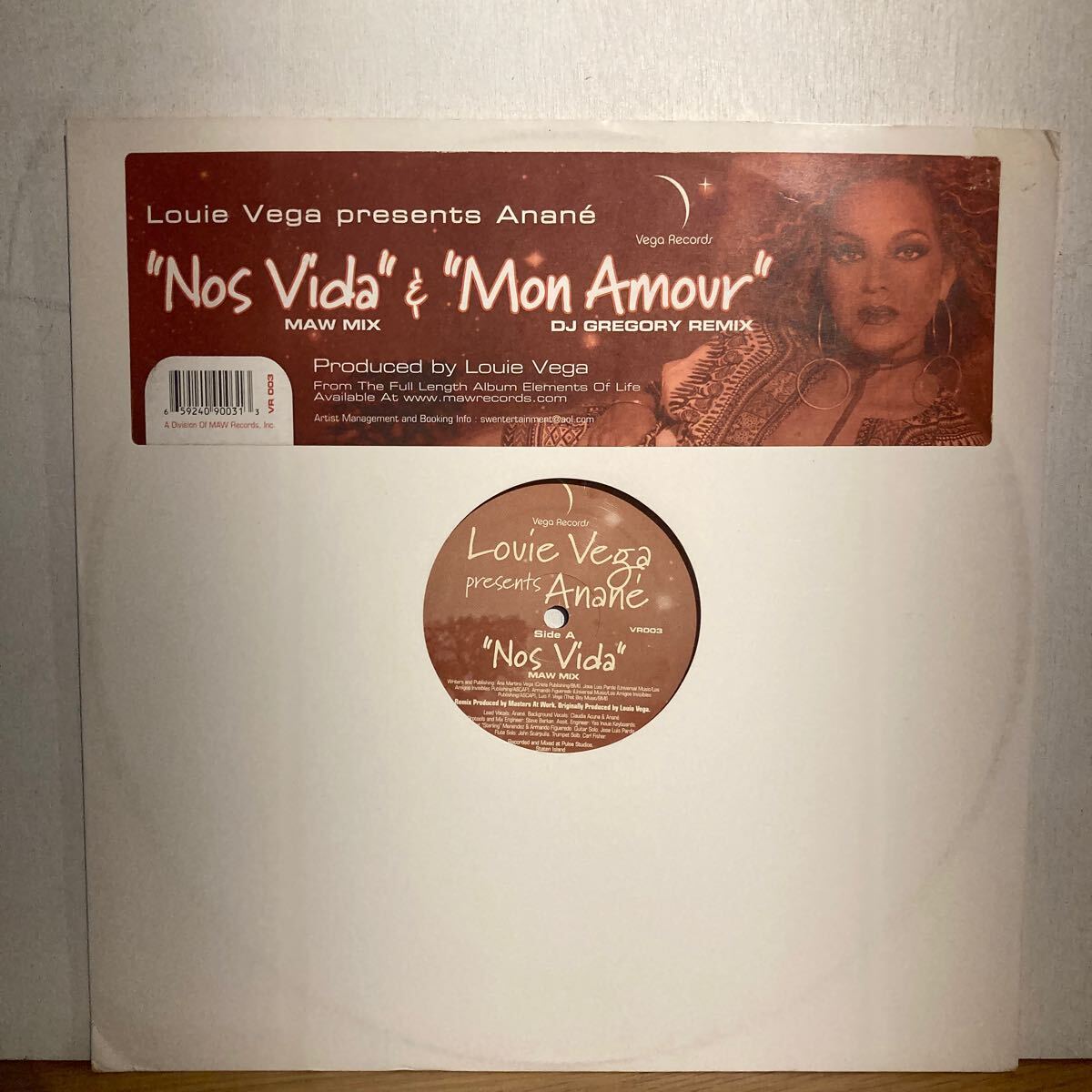 Louie Vega Presents Anane - Nos Vida / Mon Amour拍卖