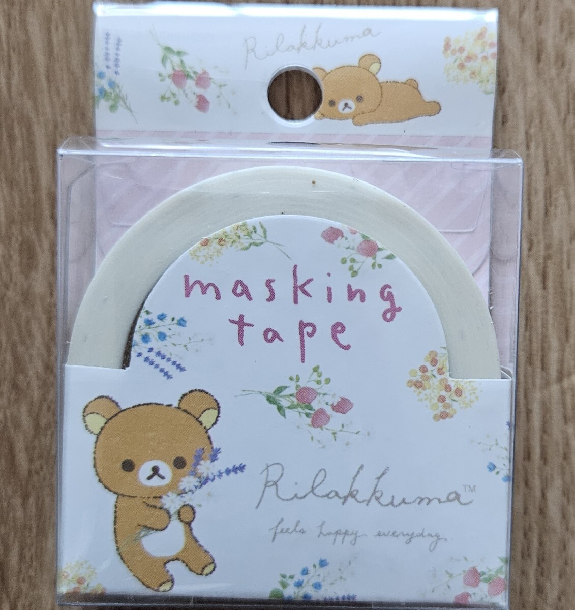 ♪リラックマ2021マスキングテープ♪リラックマ白 花柄♪拍卖