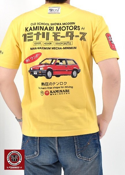 OH!ワンダー半袖Tシャツ◆カミナリ カスタードXLサイズ 限定解除 KMT-254 雷 エフ商会 シビック ホンダ 昭和 レトロ 旧車拍卖