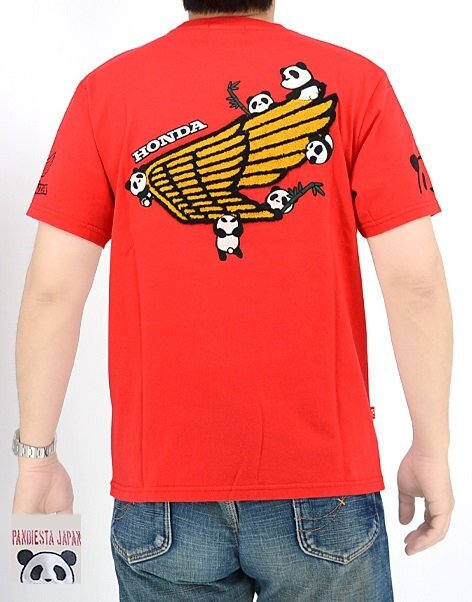 HONDA×PANDIESTA WING SAGARA半袖Tシャツ◆PANDIESTA JAPAN レッドLサイズ 554505 パンディエスタ パンダ 本田拍卖