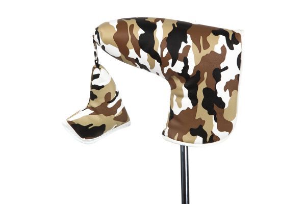 【新品】 ピン型 パターカバー オーナメント付き 迷彩柄(ブラウン)拍卖