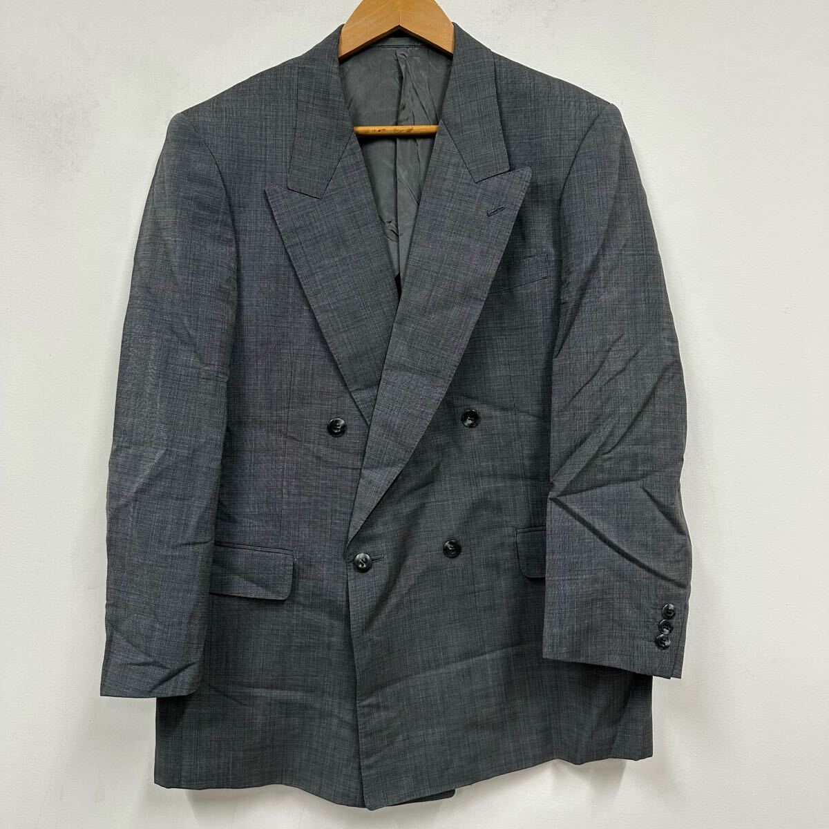 LANVIN ランバン ダブルジャケット グレー メンズ サイズAB6 背抜き サイドベンツ ジャケット a838拍卖