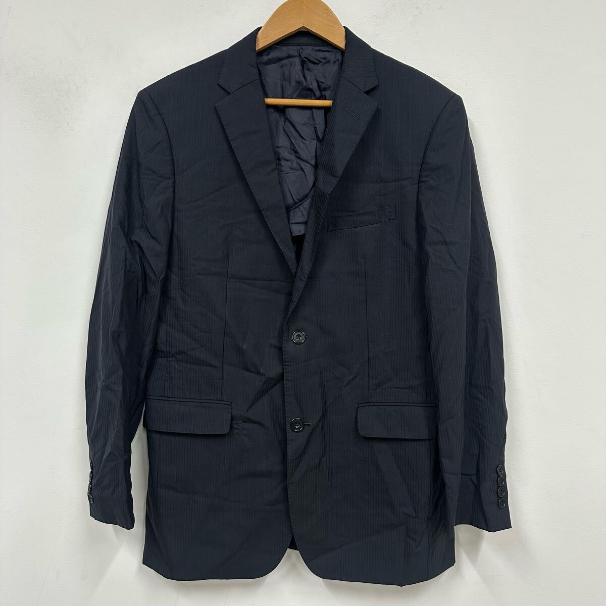 BURBERRY BLACK LABEL バーバリー ブラックレーベル シングルジャケット ネイビー系 メンズ super100 サイドベンツ a856拍卖