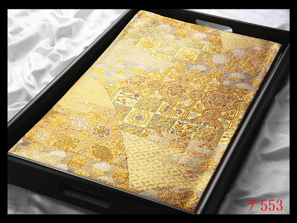 蔵【テ553】西陣逸品 振袖可 名物裂文様 金色地 華やぎの品格 正絹純金糸六通高級美術袋帯 ◇検簪着物名古屋帯和装小物帯締め拍卖