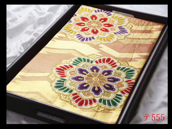 蔵【テ555】西陣逸品 振袖可 宝相華紋 遠州茶色地 華やぎの品格 正絹純金糸六通高級美術袋帯 ◇検簪着物名古屋帯和装小物帯締め拍卖