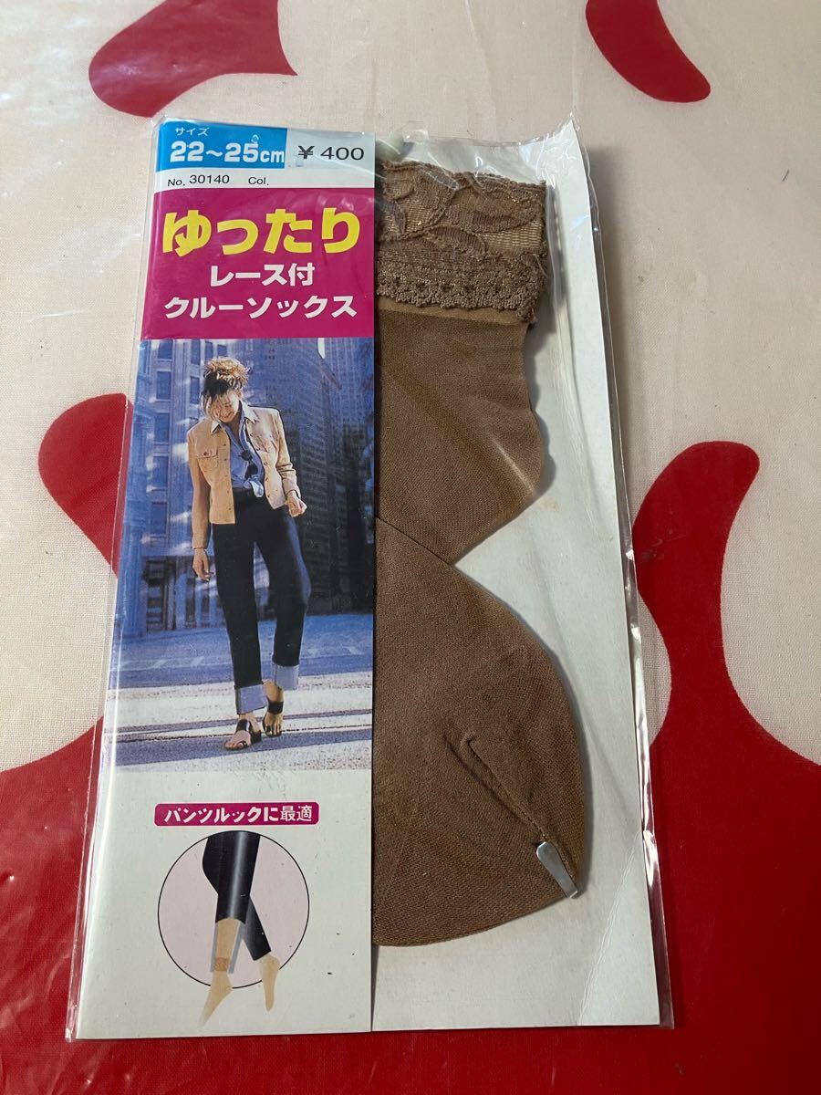 ゆったり レース付 クルーソックス パンツルックに最適 吸汗加工 静電防止 crew socks 靴下 22-25cm 7 拍卖