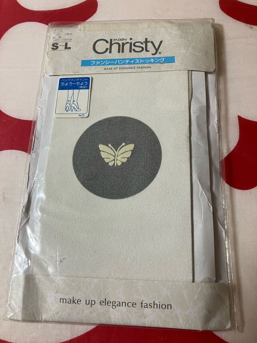 christy クリスティ ファンシー パンティストッキング バックワンポイント ちょう〜ちょう 両足 panty stocking S-L 拍卖