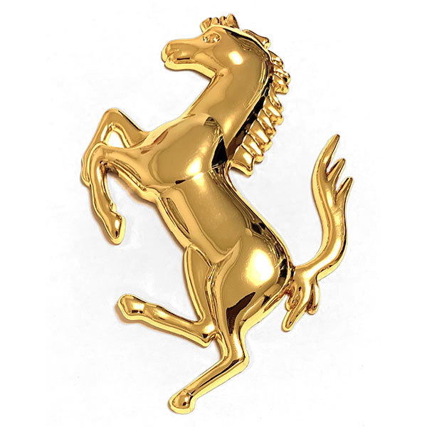 エンブレム カスタム ステッカー デカール プレート 馬 フェラーリ ゴールド左向き 送料無料拍卖