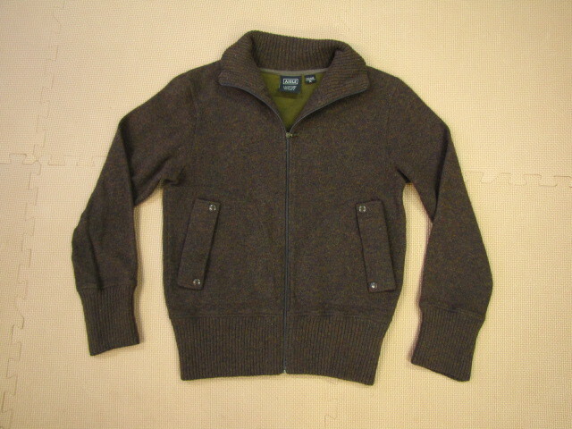 F193*【M】エーグル AIGLE ニットジャケット カーデ ウール ジップアップ 日本製拍卖
