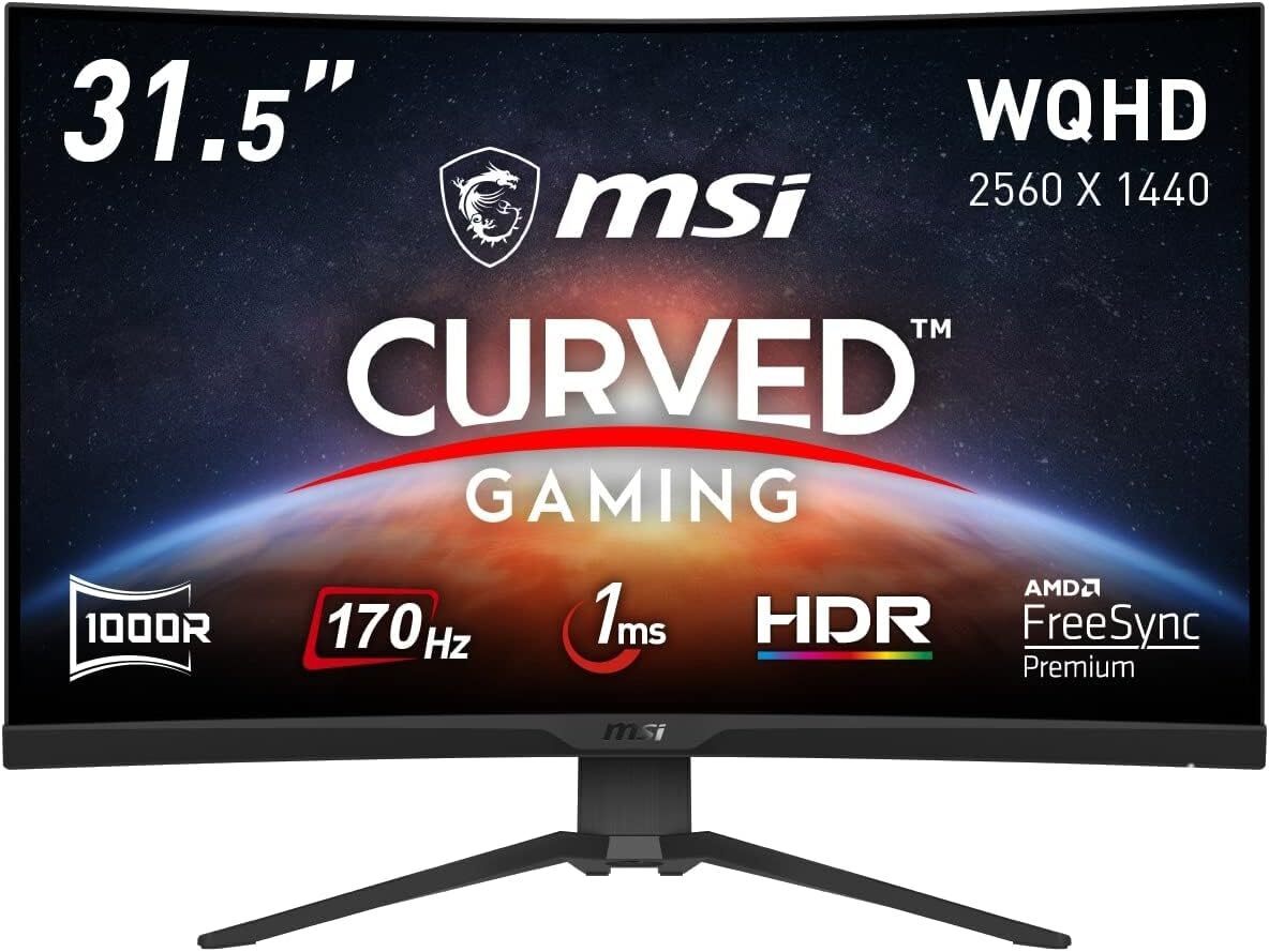 新品■MSI G322CQP ゲーミング液晶ディスプレイ 31.5型/曲面型/VA/WQHD 2560×1440/170Hz/1ms/HDR/HDMI2.0b/DP1.2a/VESA/拍卖