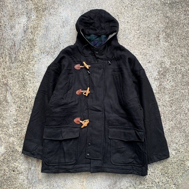 【M(L/XL相当)】USA製 Fieldmaster ウール ダッフルコート ジャケット ブラック 黒■ビンテージ オールド レトロ アメリカ古着 80s/90s拍卖