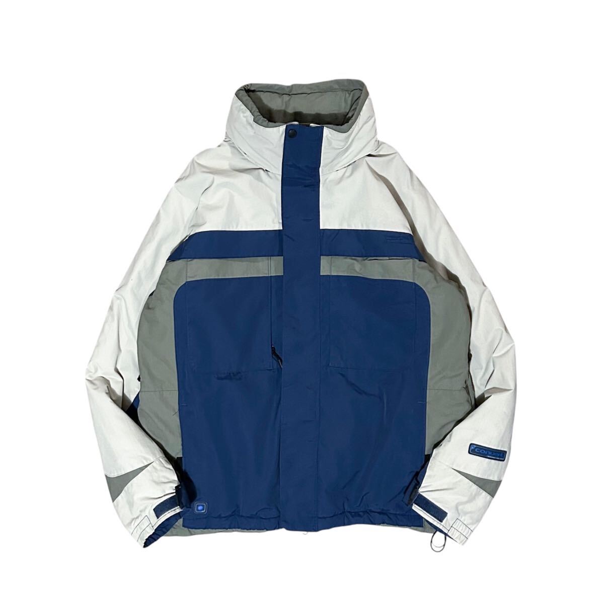 ‘02 Columbia CONVERT コロンビア コンバート スノージャケット Lサイズ ブルー ナイロン 中綿 キルティング ダブルジップ アウトドア拍卖