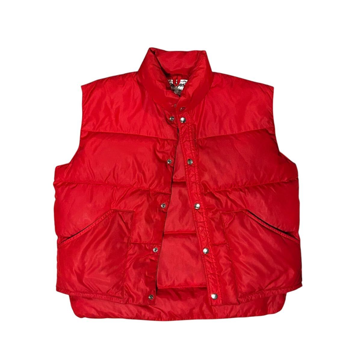 80’s CAMPUS キャンパス ダウンベスト Lサイズ レッド 赤 ナイロンシェル ダウン 60% フェザー 40% ビンテージ 80年代 アメリカ 拍卖