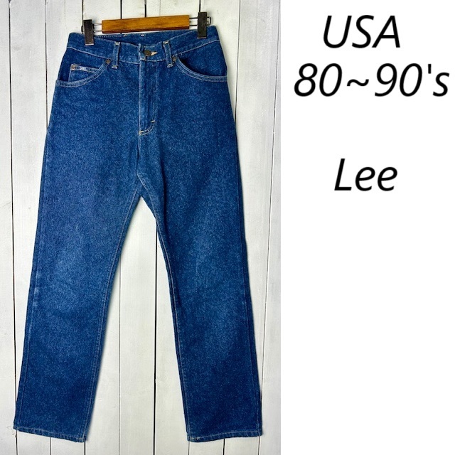 USA古着 80s~90s USA製 Lee デニムパンツ 28 濃青 オールド ヴィンテージ リー アメリカ古着 濃インディゴ XS~S ユニチケスタンプ ●254拍卖