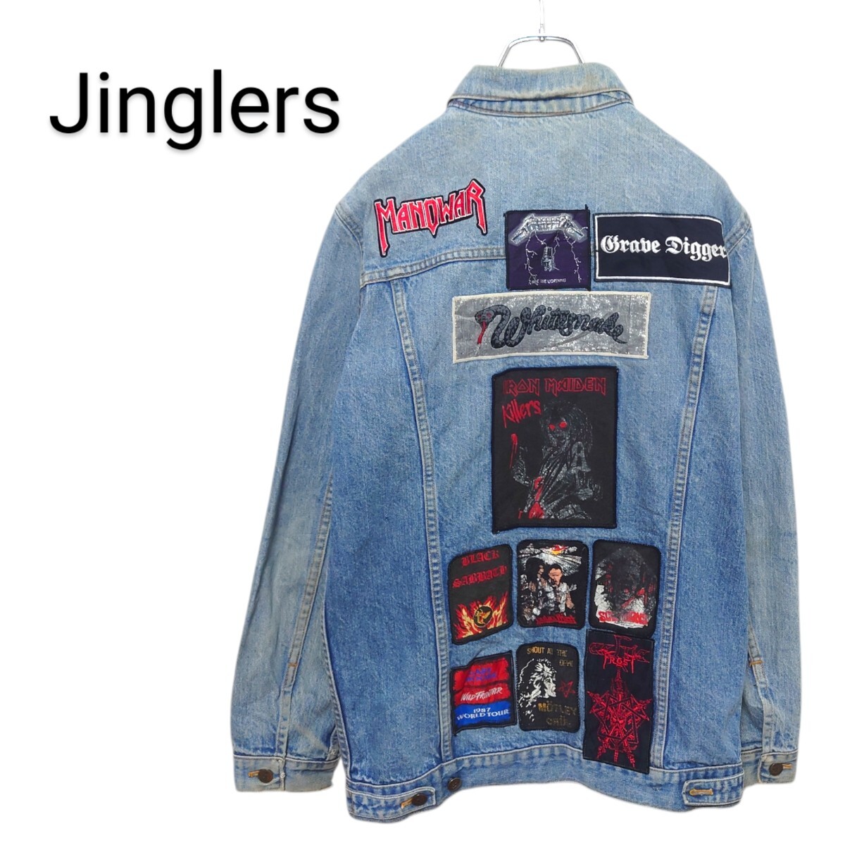 【Jinglers】90's デニムバトルジャケット バンド A-3017拍卖