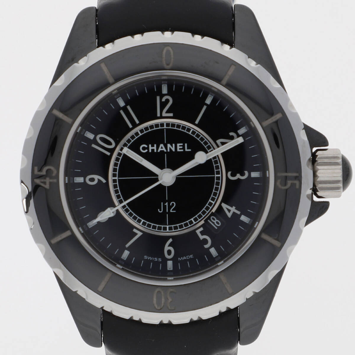 CHANEL シャネル J12 ブラックダイヤル CE クオーツ レディース 【126464】拍卖