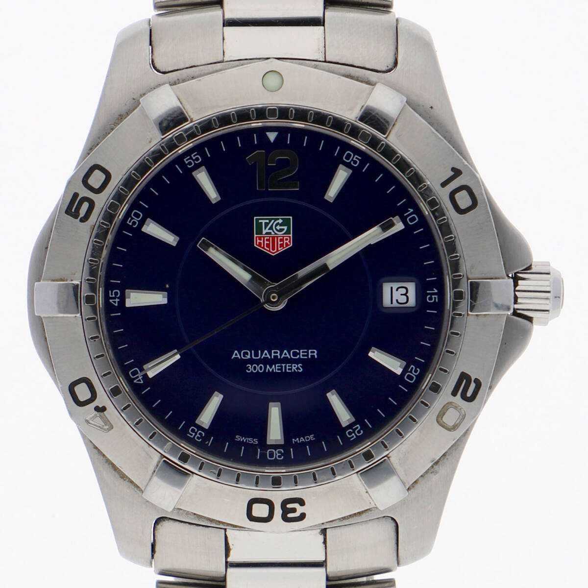 TAG HEUER タグホイヤー WAF1113 アクアレーサー ブルーダイヤル SS クオーツ 純正ボックス メンズ【126025】拍卖