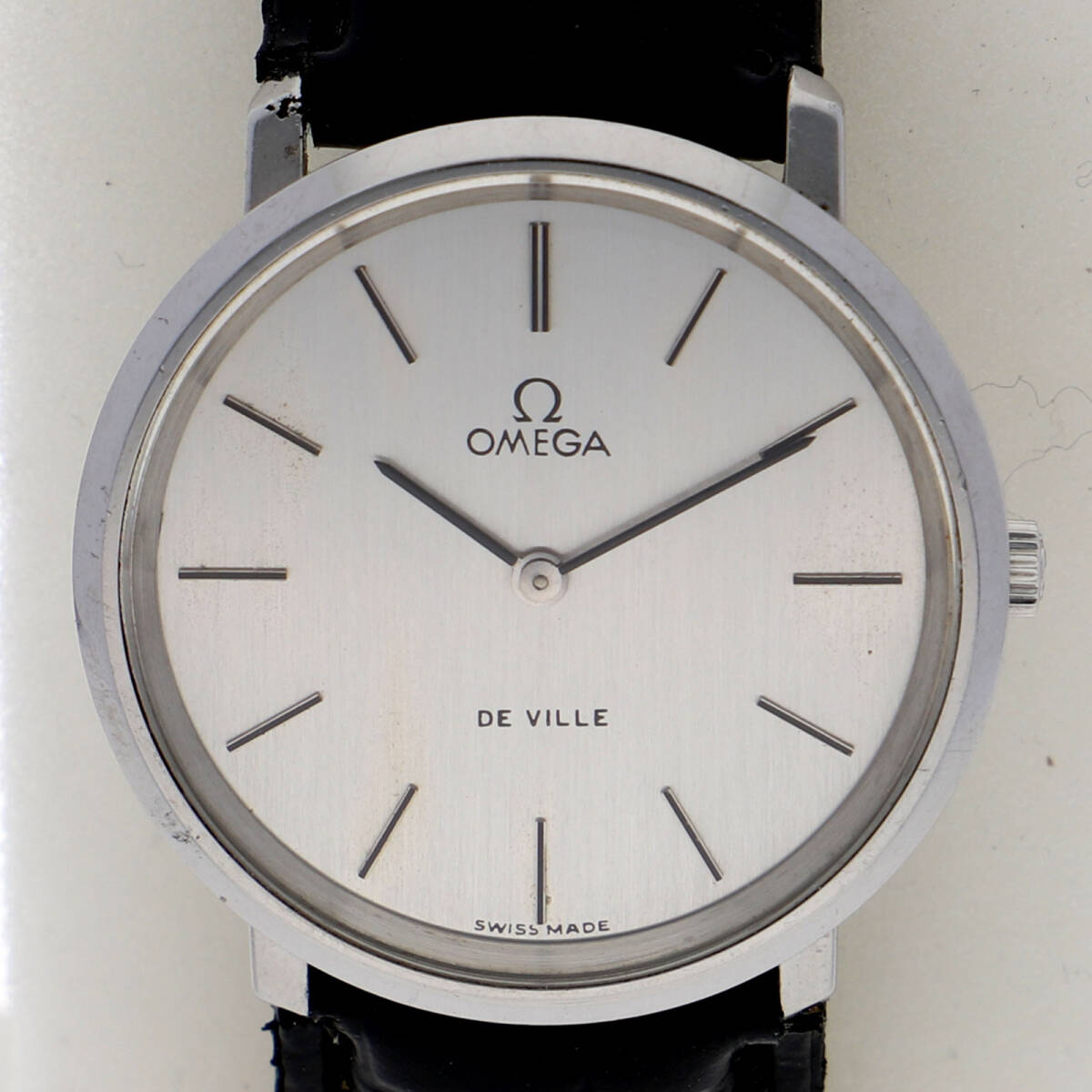 OMEGA オメガ デビル シルバーダイヤル SS/レザー 手巻き メンズ【127713】拍卖