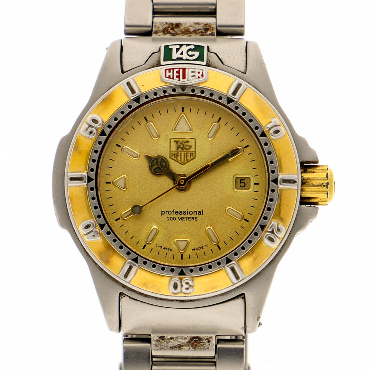 TAG HEUER タグホイヤー WF1421-0 プロフェッショナル200 ゴールドダイヤル GP/SS クオーツ レディース【126790】拍卖