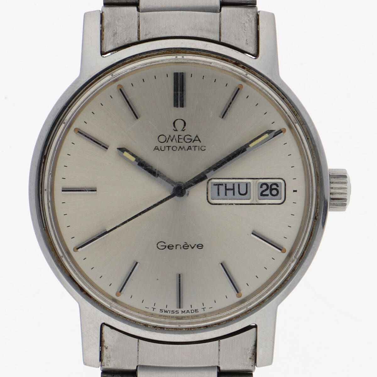 OMEGA オメガ ジュネーブ シルバーダイヤル SS 自動巻き メンズ【127432】拍卖