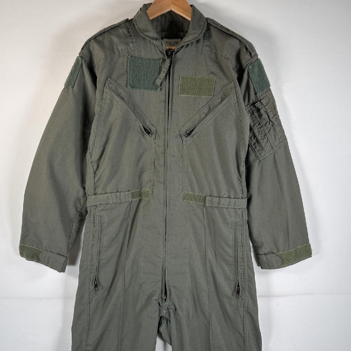 古着 80's/80年代 ヴィンテージ ミリタリー 長袖つなぎ オールインワン ワーク 作業着 米軍実物 40R オリーブグリーン系 メンズ拍卖