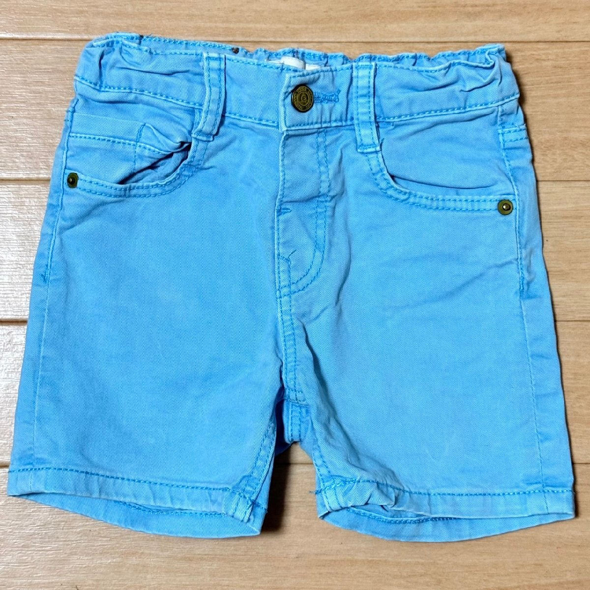 ZARA Baby ザラ ベビー ハーフパンツ 短パン カラーパンツ ライトブルー 水色 80cm 9/12months拍卖
