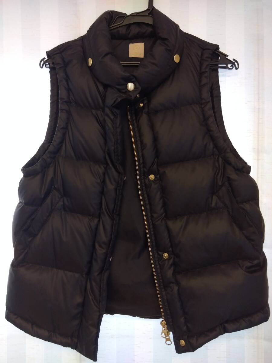 【美品】ハーフ ダウンベスト 黒(11号)フェザー30% ダウン70%拍卖