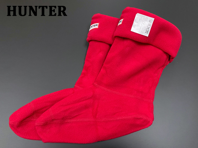 【送料無料】HUS24197-76.106 HUNTER/ハンター UK6-8 赤 Lサイズ SHORT FLEECE WELLY SOCKS ショートフリースウェリーソックス拍卖