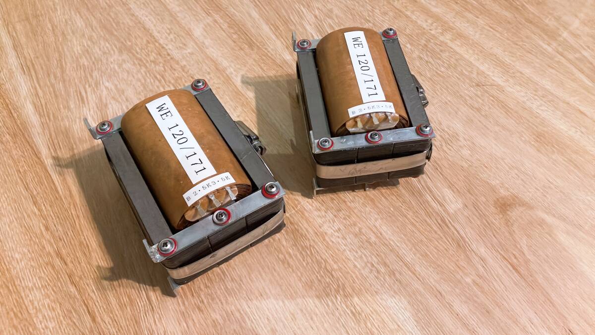 希少!「復刻版」アメリカWE・120・171出力トランス真空管アンプ2A3 ・300B等用2.5KΩ*3.5KΩ シングル 15W ペア拍卖