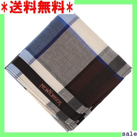 ☆人気商品 ニューヨーカー メンズ メンズ 先染ハンカチ 32506004 ハンカチ 男性 チェック柄ハンカチ 125拍卖